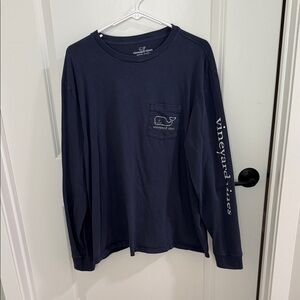Vineyard Vines Men's Dark Blue Long Sleeve Tee